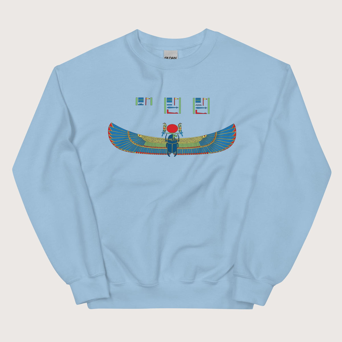 Light Blue Khnum Hieroglyphs Sweatshirt - history buff gift by HistoHead