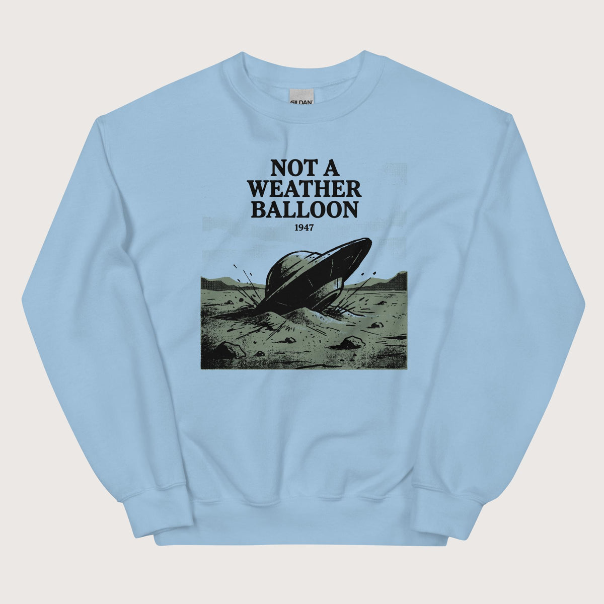 Light Blue Roswell Weather Balloon Sweatshirt - history buff gift by HistoHead