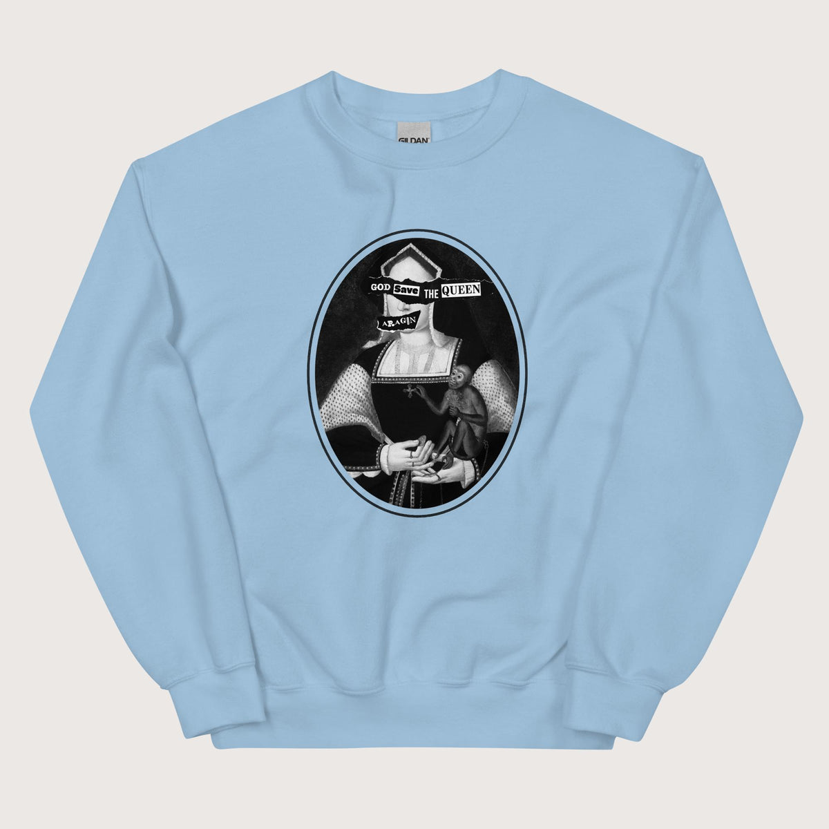 Light Blue God Save the Queen Katherine of Aragon Sweatshirt - history buff gift by HistoHead