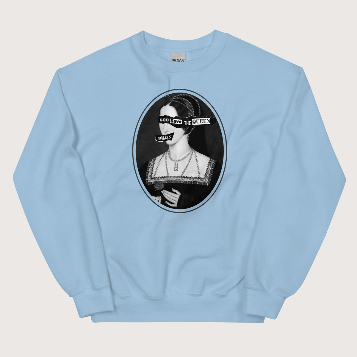 Light Blue God Save the Queen Anne Boleyn Sweatshirt - history buff gift by HistoHead