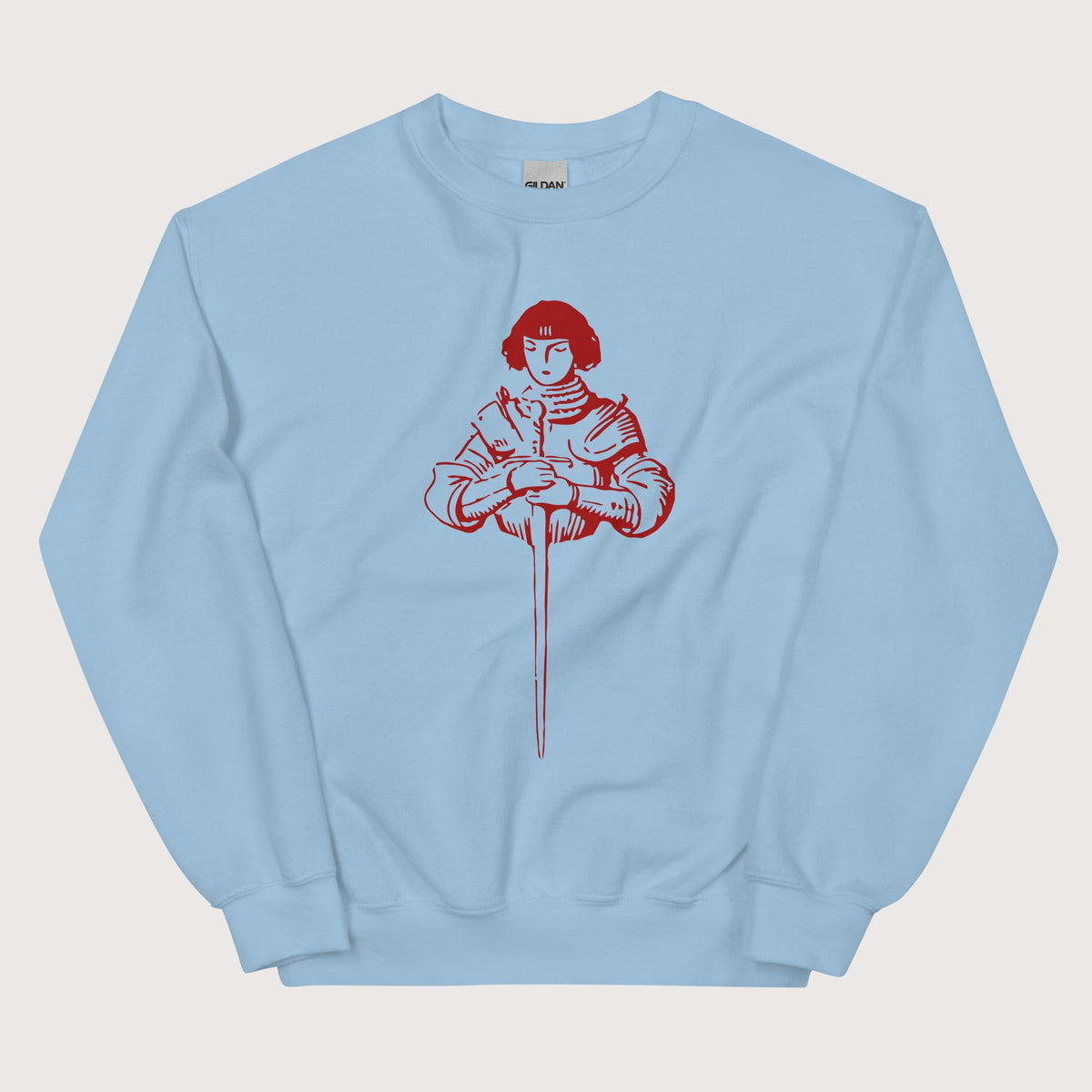 Light Blue Joan of Arc Stamp Sweatshirt - history buff gift by HistoHead