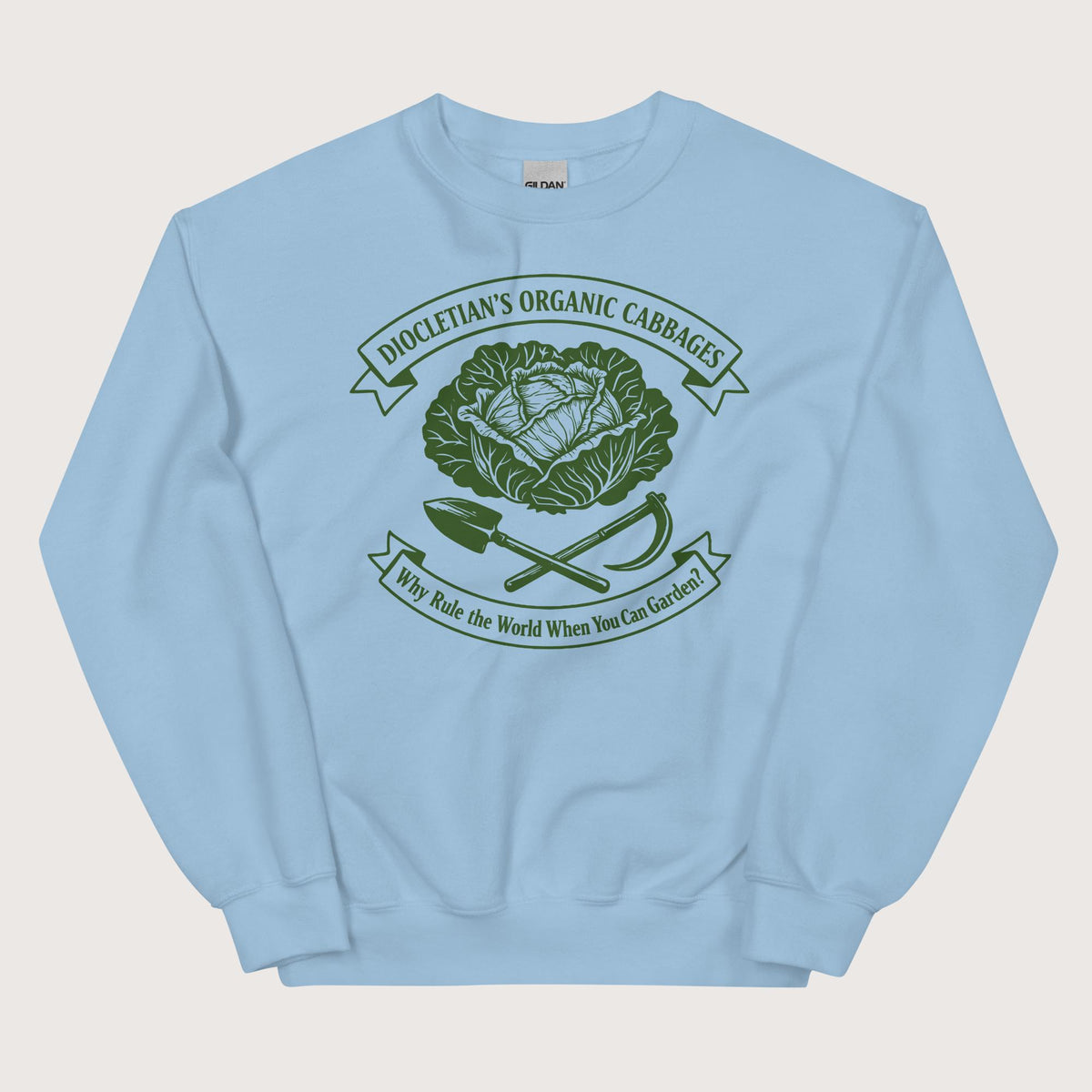 Light Blue Diocletian's Cabbage Sweatshirt - history buff gift by HistoHead