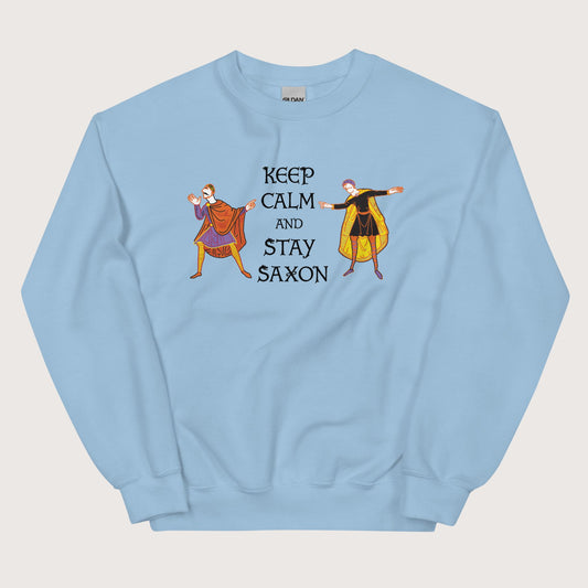 Light Blue Harold Godwinson Keep Calm and Stay Saxon Sweatshirt - history buff gift by HistoHead