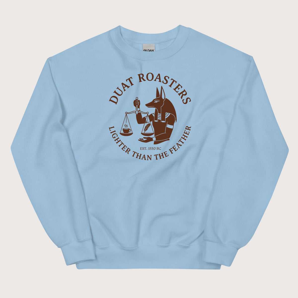 Light Blue Duat Roasters Sweatshirt - history buff gift by HistoHead