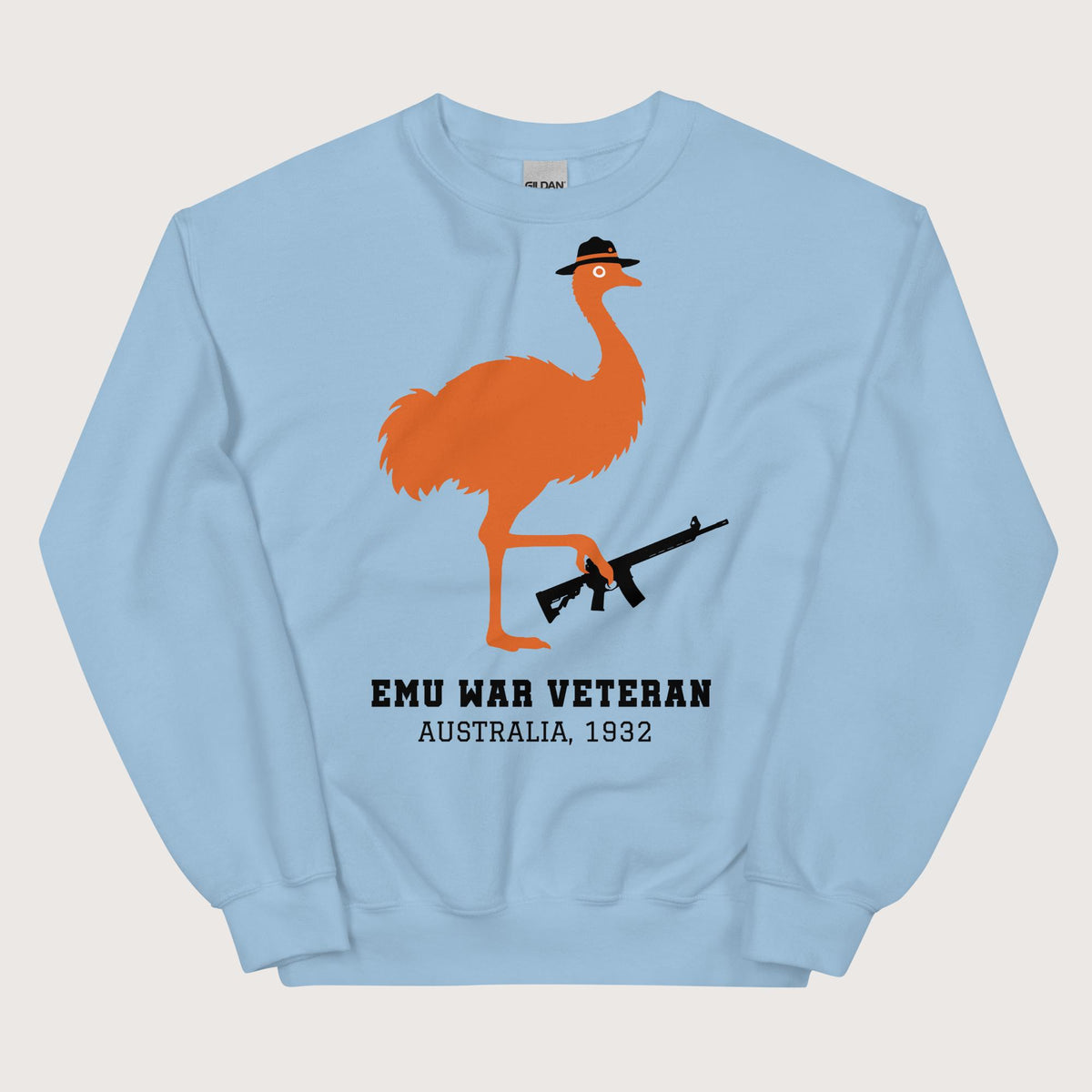 Light Blue Emu War Veteran Sweatshirt - history buff gift by HistoHead