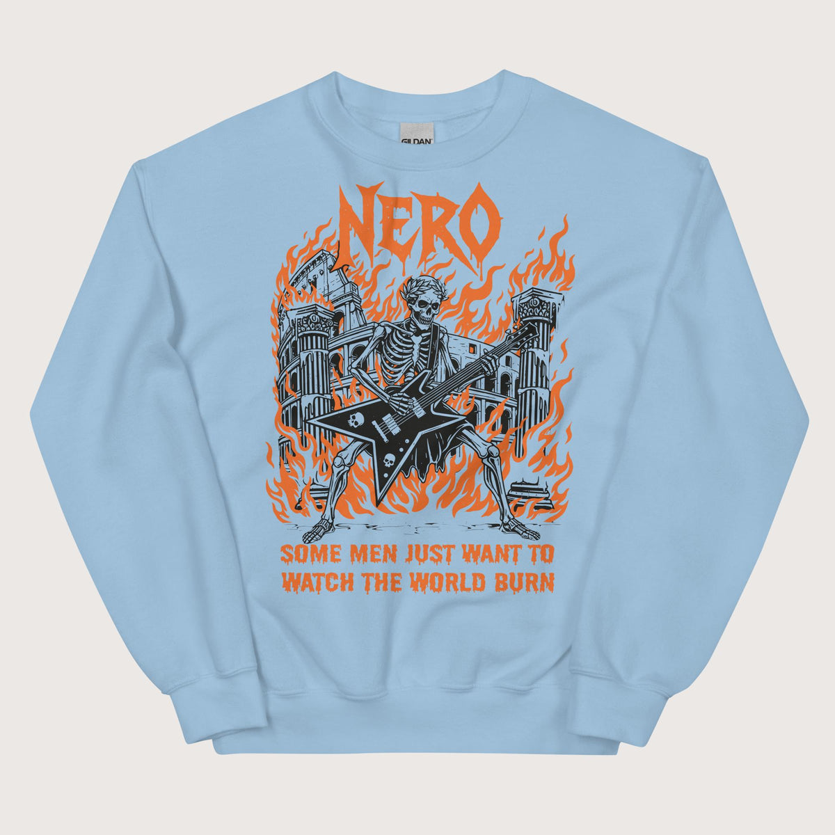 Light Blue Nero Watch the World Burn Sweatshirt - history buff gift by HistoHead