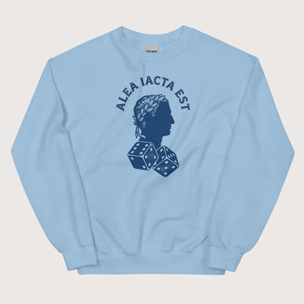 Light Blue Alea Iacta Est Caesar Quote Sweatshirt - history buff gift by HistoHead