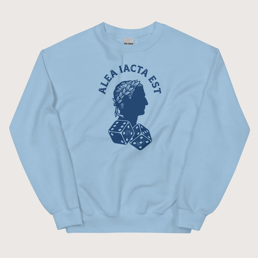 Light Blue Alea Iacta Est Caesar Quote Sweatshirt - history buff gift by HistoHead