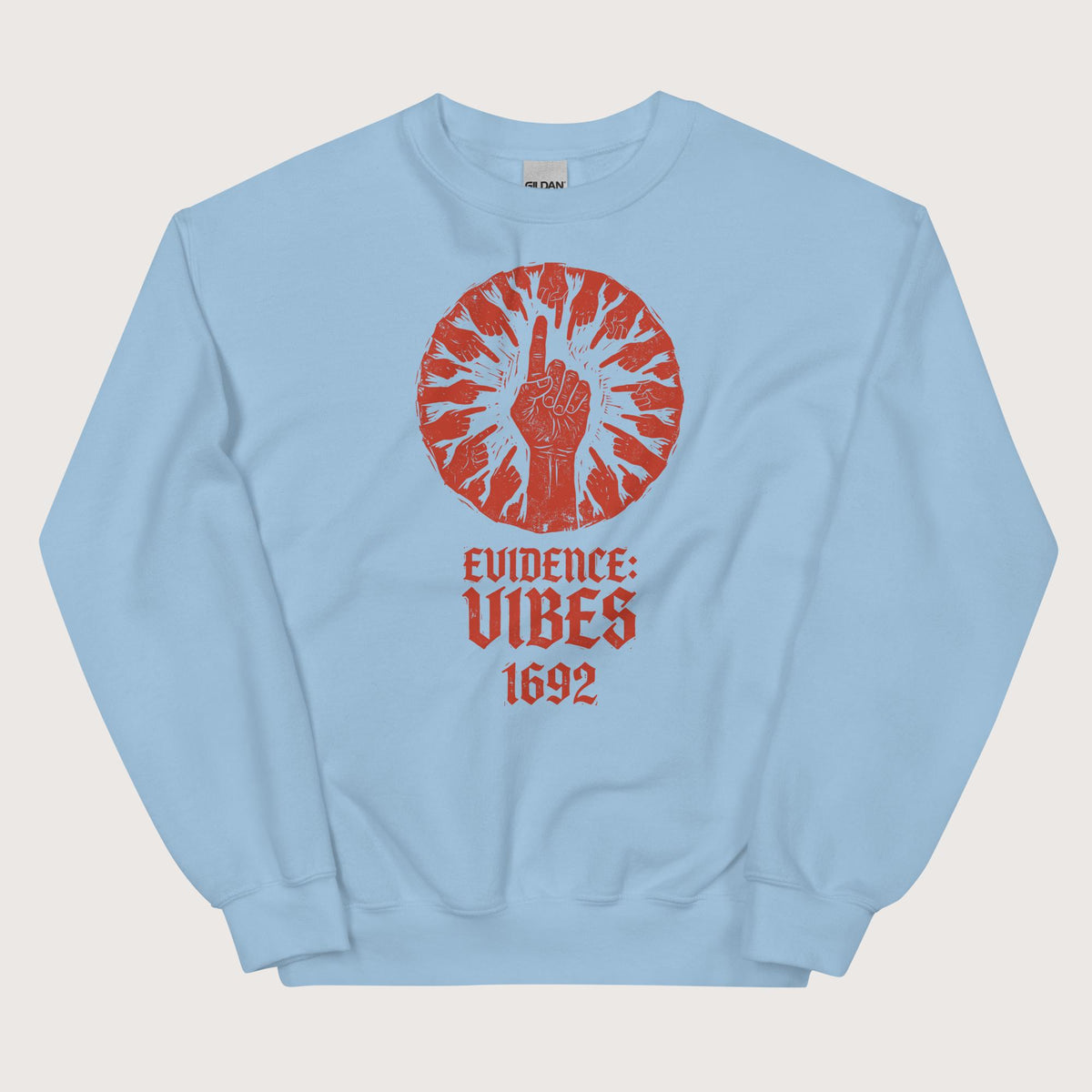 Light Blue 1692 Salem Witch Trials Evidence Sweatshirt - history buff gift by HistoHead