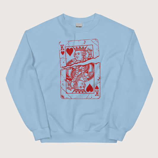 Light Blue Louis XVI Playing Card Sweatshirt - history buff gift by HistoHead