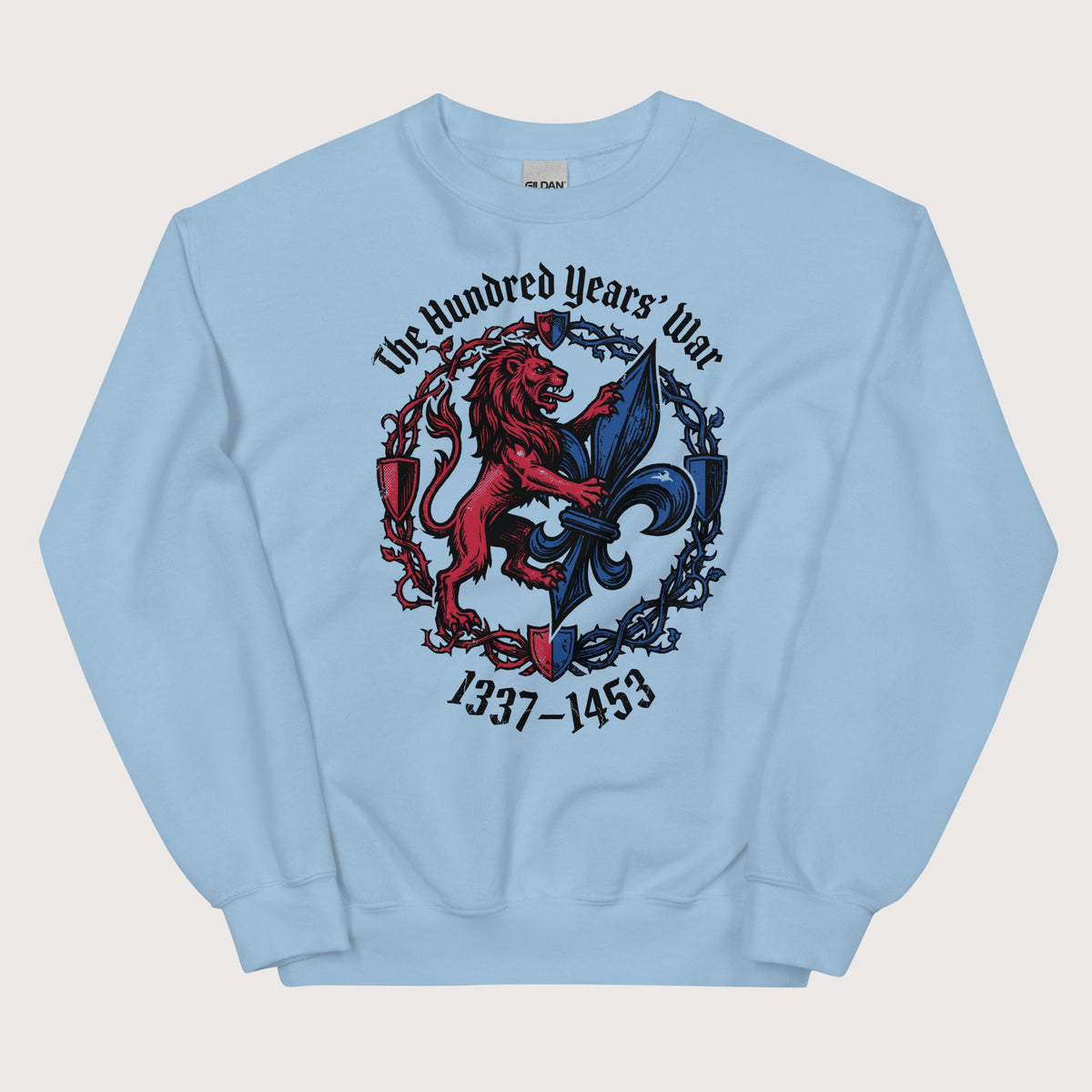 Light Blue The Hundred Years' War Sweatshirt - history buff gift by HistoHead