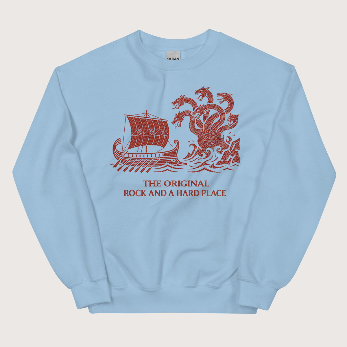 Light Blue Odyssey Rock and a Hard Place Sweatshirt - history buff gift by HistoHead