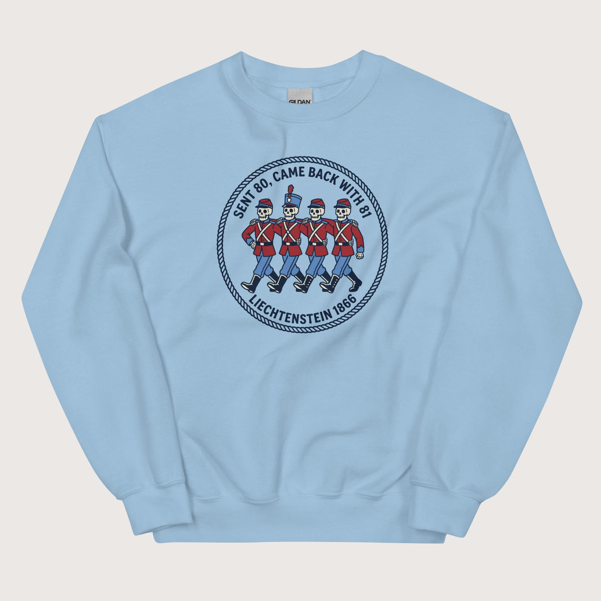Light Blue Liechtenstein 1866 Sweatshirt - history buff gift by HistoHead