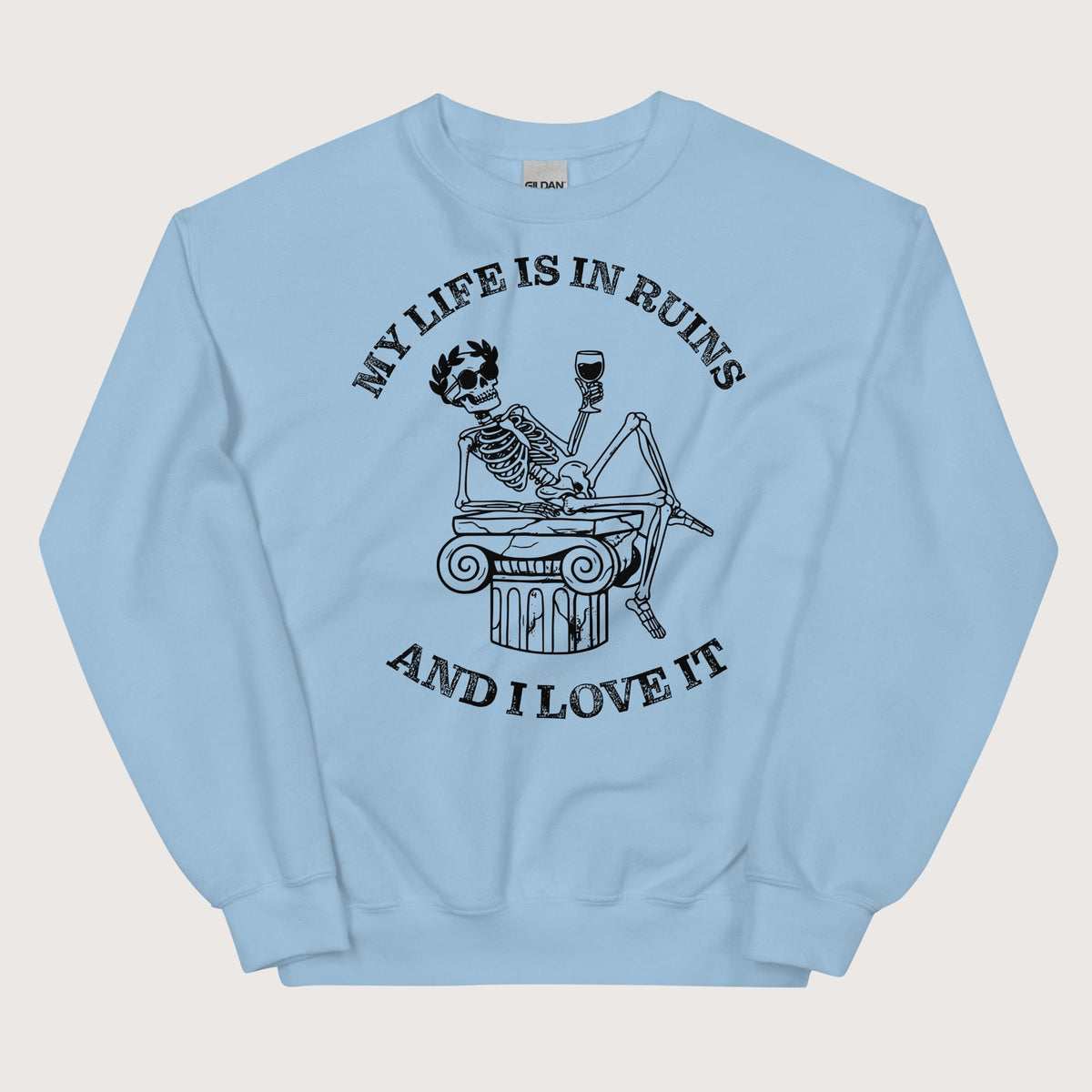 Light Blue My Life is in Ruins Sweatshirt - history buff gift by HistoHead