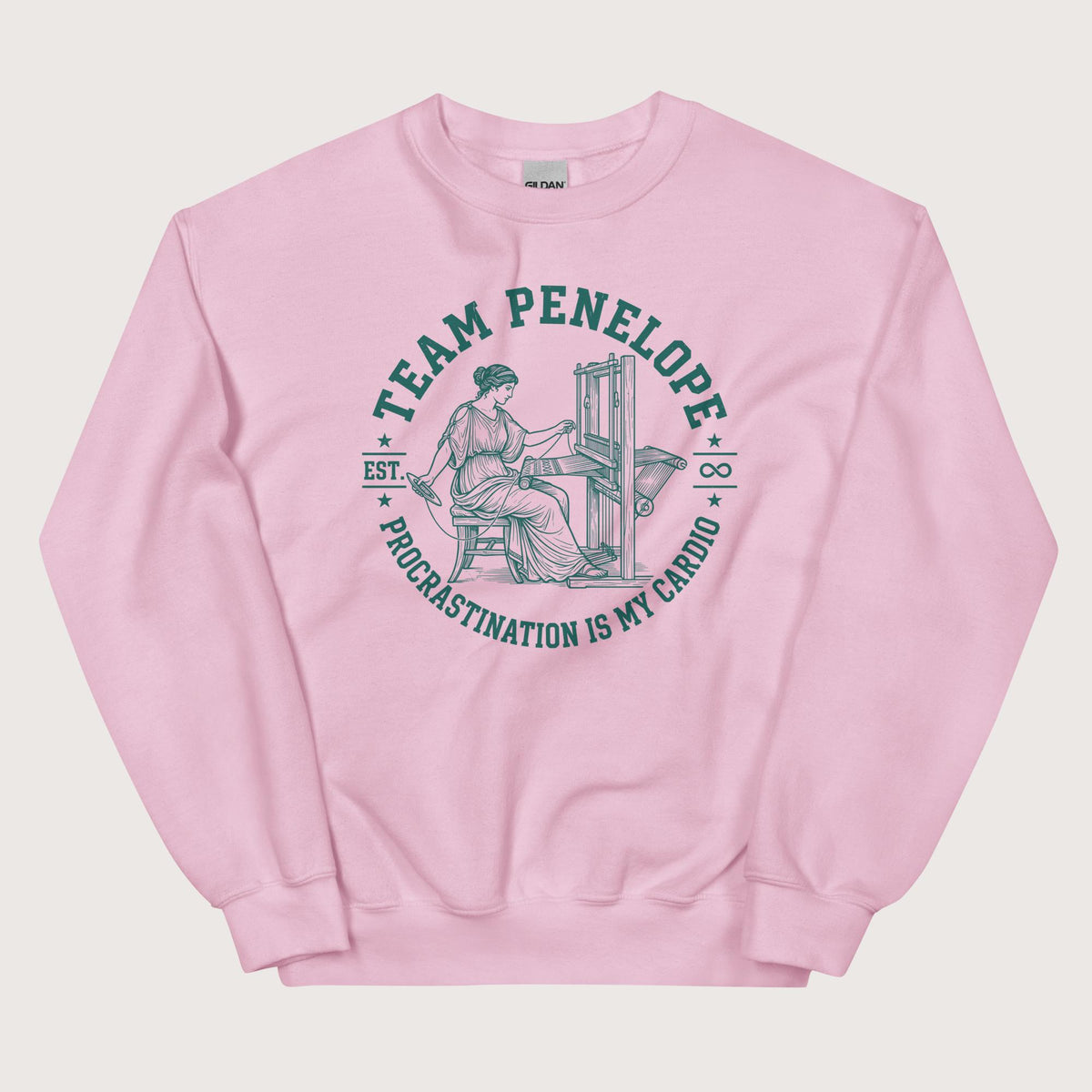 Light Pink Team Penelope Procrastination Sweatshirt - history buff gift by HistoHead