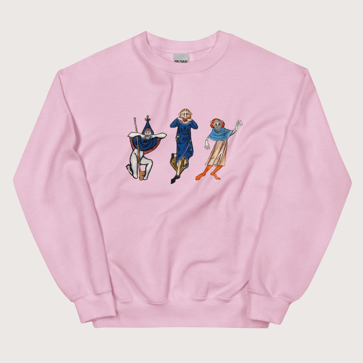 Light Pink Medieval Fun Time Sweatshirt - history buff gift by HistoHead