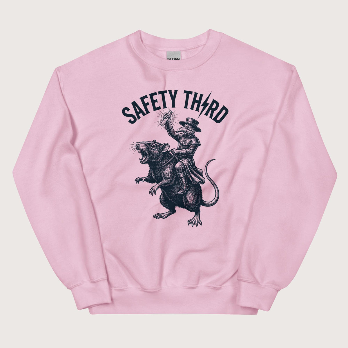 Light Pink Plague Doctor Safety Third Sweatshirt - history buff gift by HistoHead