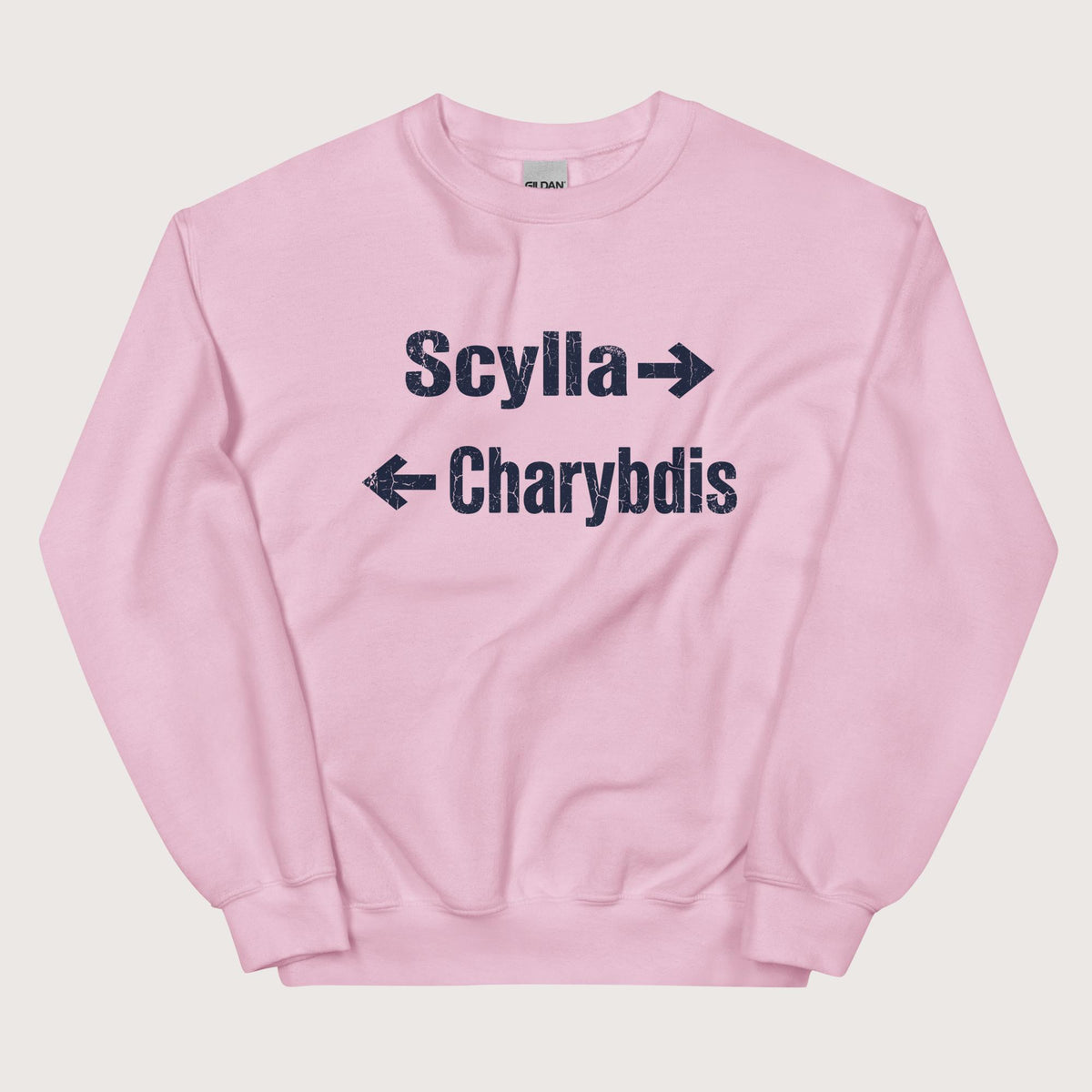 Light Pink Between Scylla and Charybdis Sweatshirt - history buff gift by HistoHead