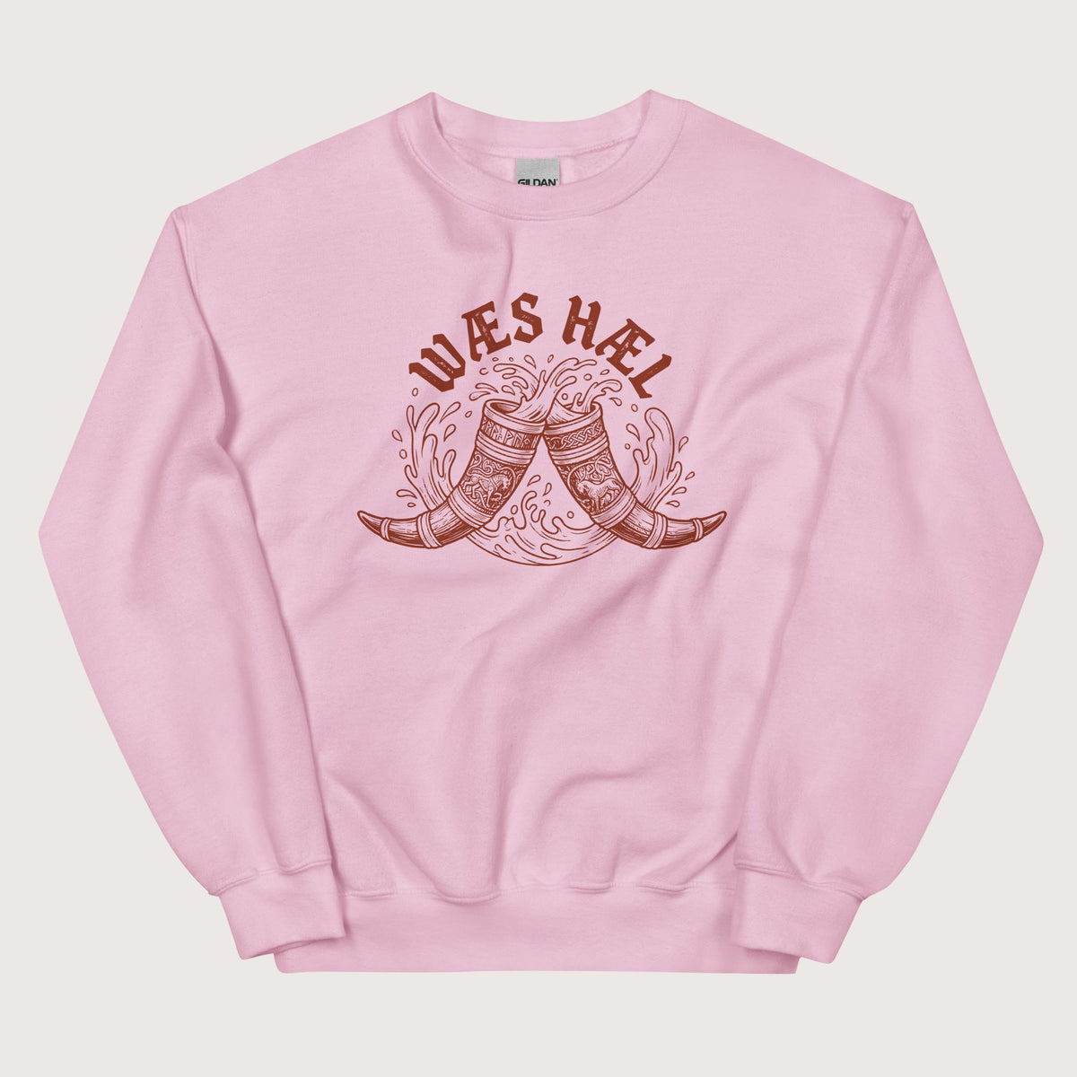 Light Pink Wæs Hæl Sweatshirt - history buff gift by HistoHead