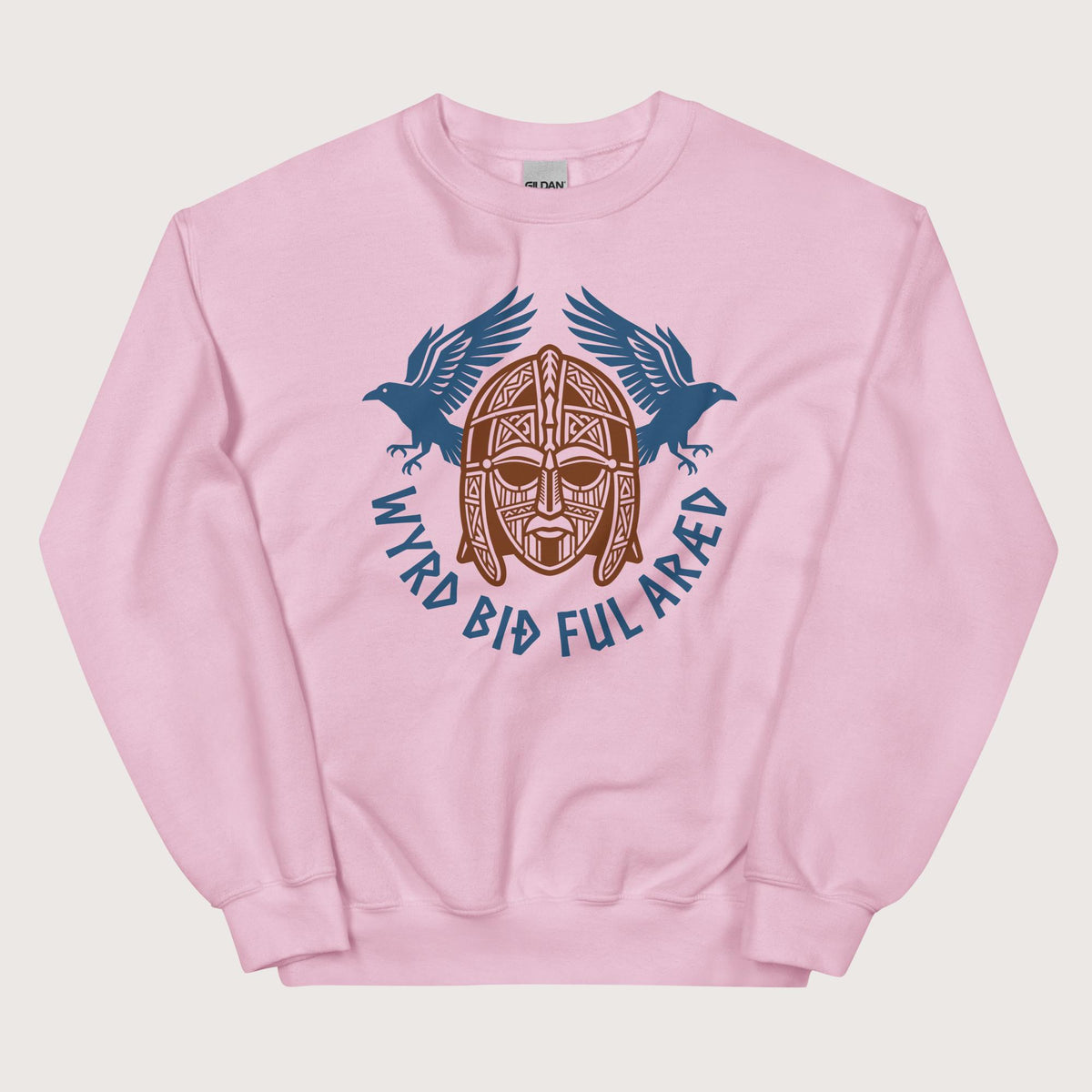 Light Pink Wyrd Bið Ful Aræd Sutton Hoo Helmet Edition Sweatshirt - history buff gift by HistoHead