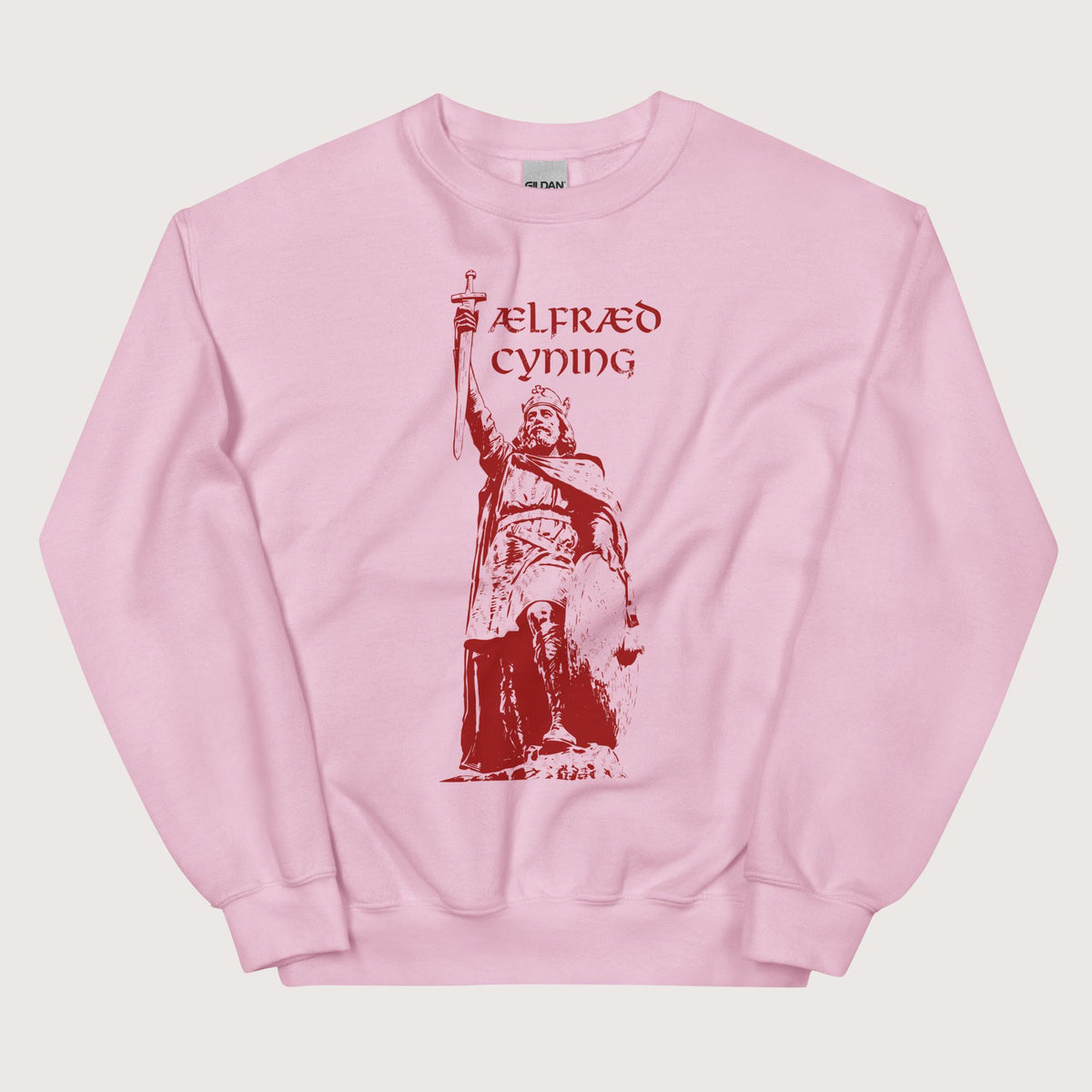 Light Pink Alfred the Great Sweatshirt - history buff gift by HistoHead