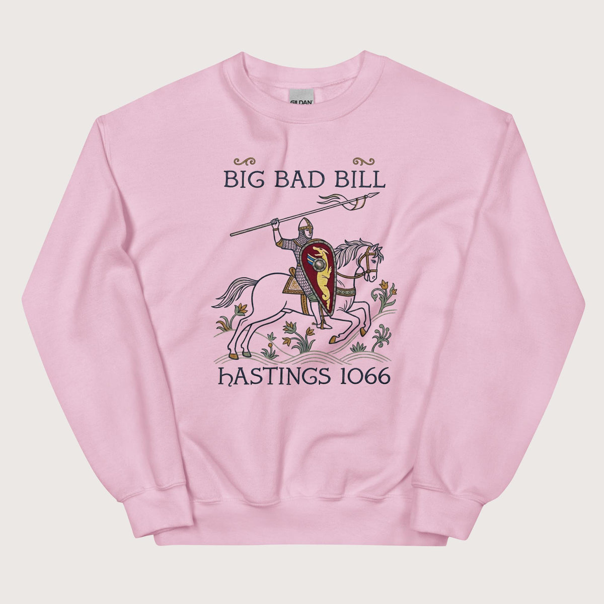 Light Pink Big Bad Bill Sweatshirt - history buff gift by HistoHead