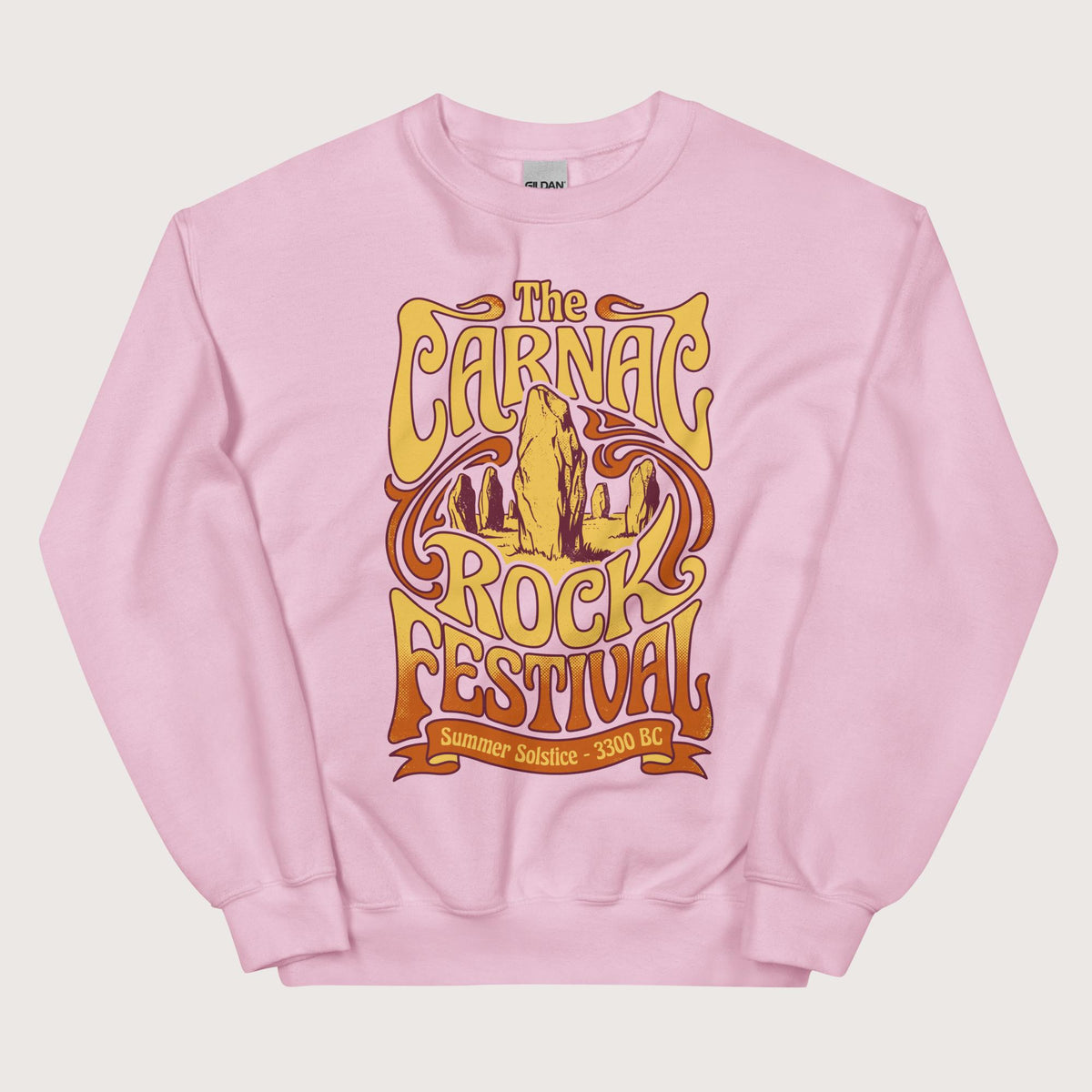 Light Pink Carnac Rock Festival Sweatshirt - history buff gift by HistoHead