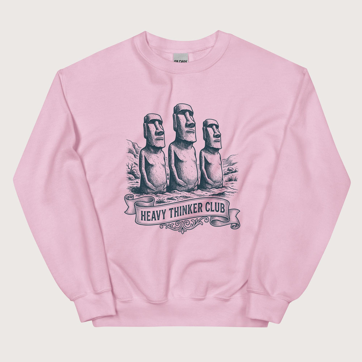 Light Pink Heavy Thinker Club Sweatshirt - history buff gift by HistoHead