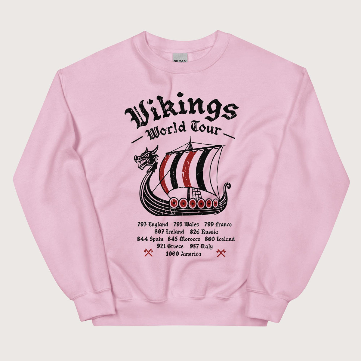 Light Pink Vikings World Tour Sweatshirt - history buff gift by HistoHead