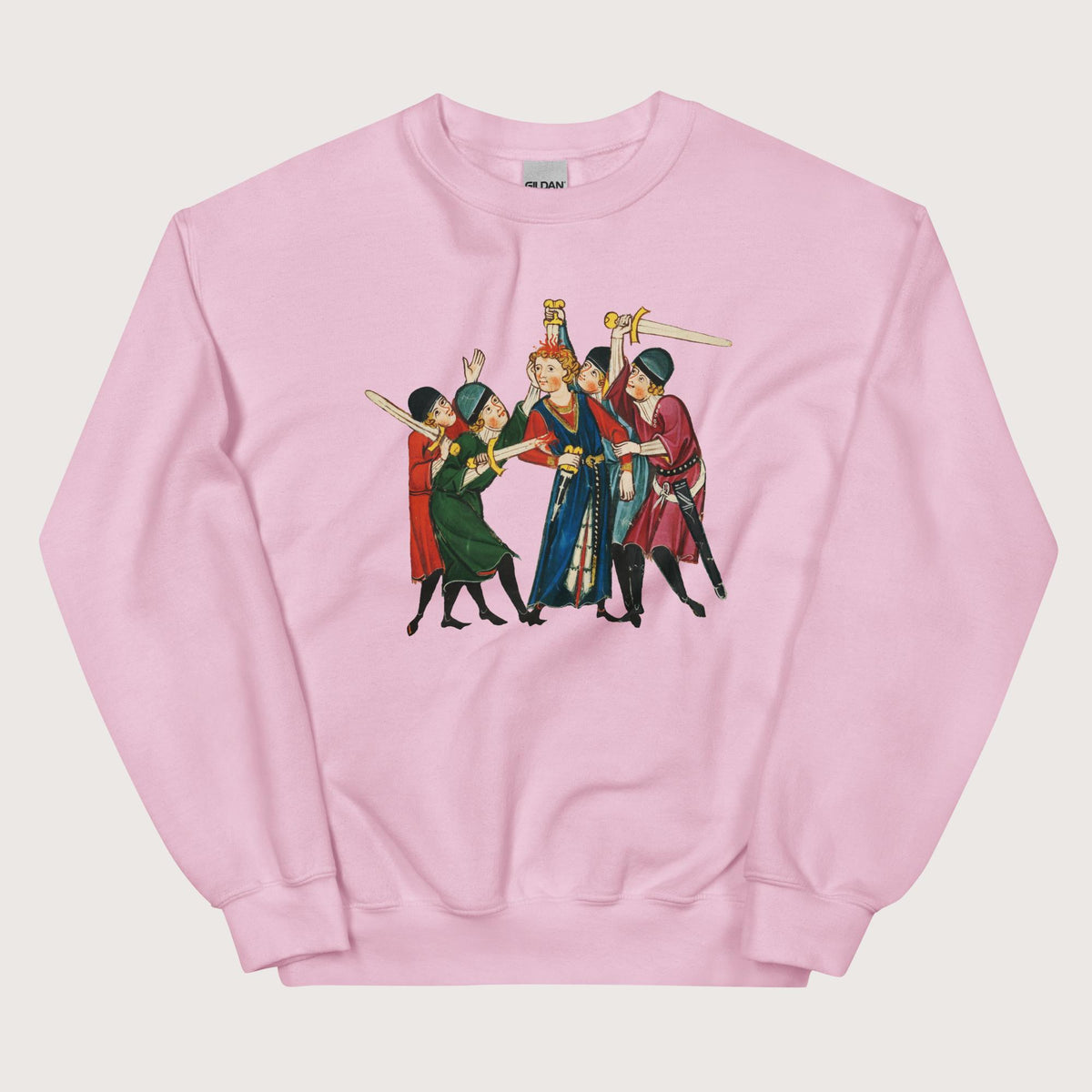 Light Pink Medieval Positivity Sweatshirt - history buff gift by HistoHead