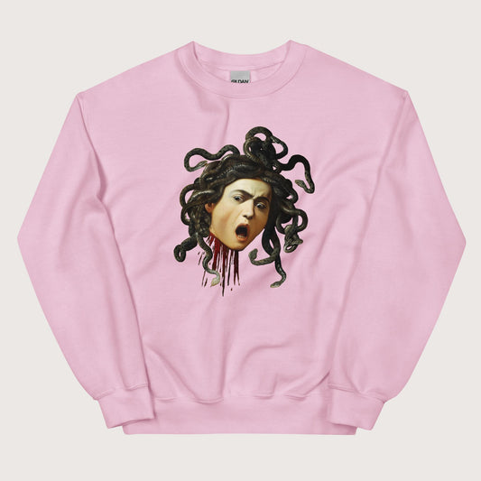 Light Pink Medusa by Caravaggio Sweatshirt - history buff gift by HistoHead