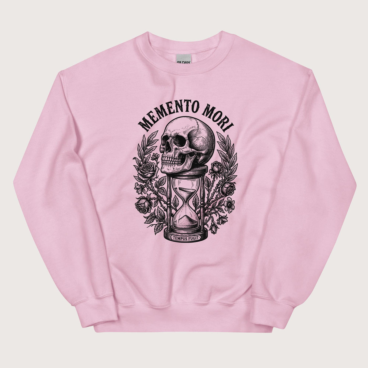 Light Pink Memento Mori Tempus Fugit Sweatshirt - history buff gift by HistoHead