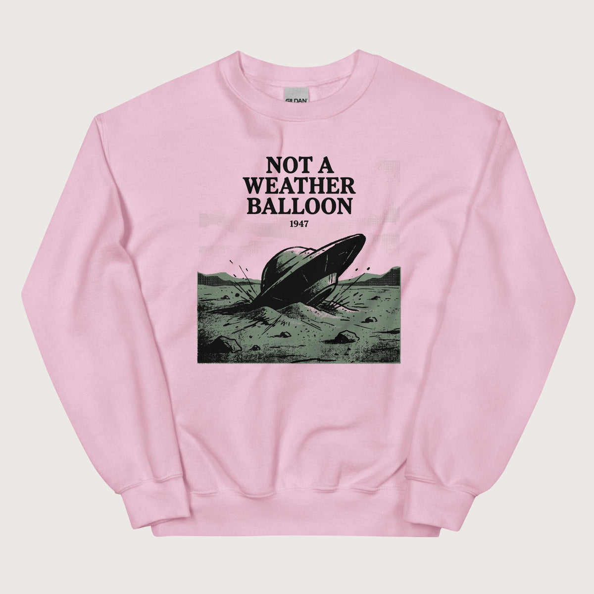 Light Pink Roswell Weather Balloon Sweatshirt - history buff gift by HistoHead