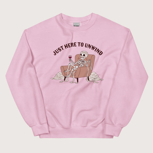 Light Pink Just Here to Unwind Sweatshirt - history buff gift by HistoHead