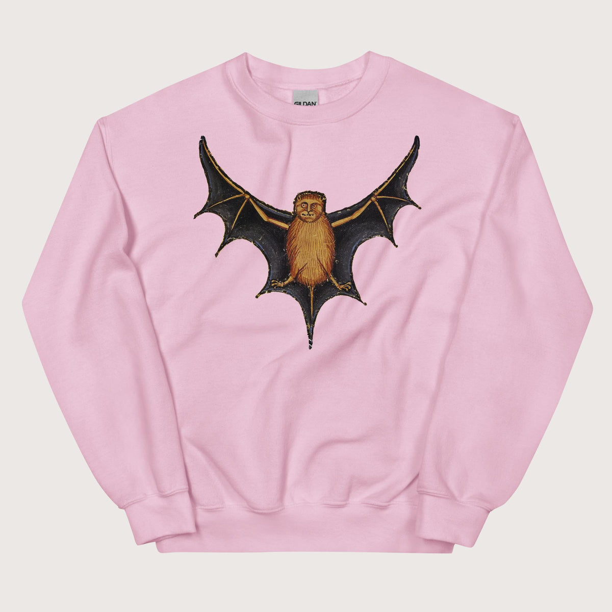 Light Pink Weird Medieval Bat Sweatshirt - history buff gift by HistoHead