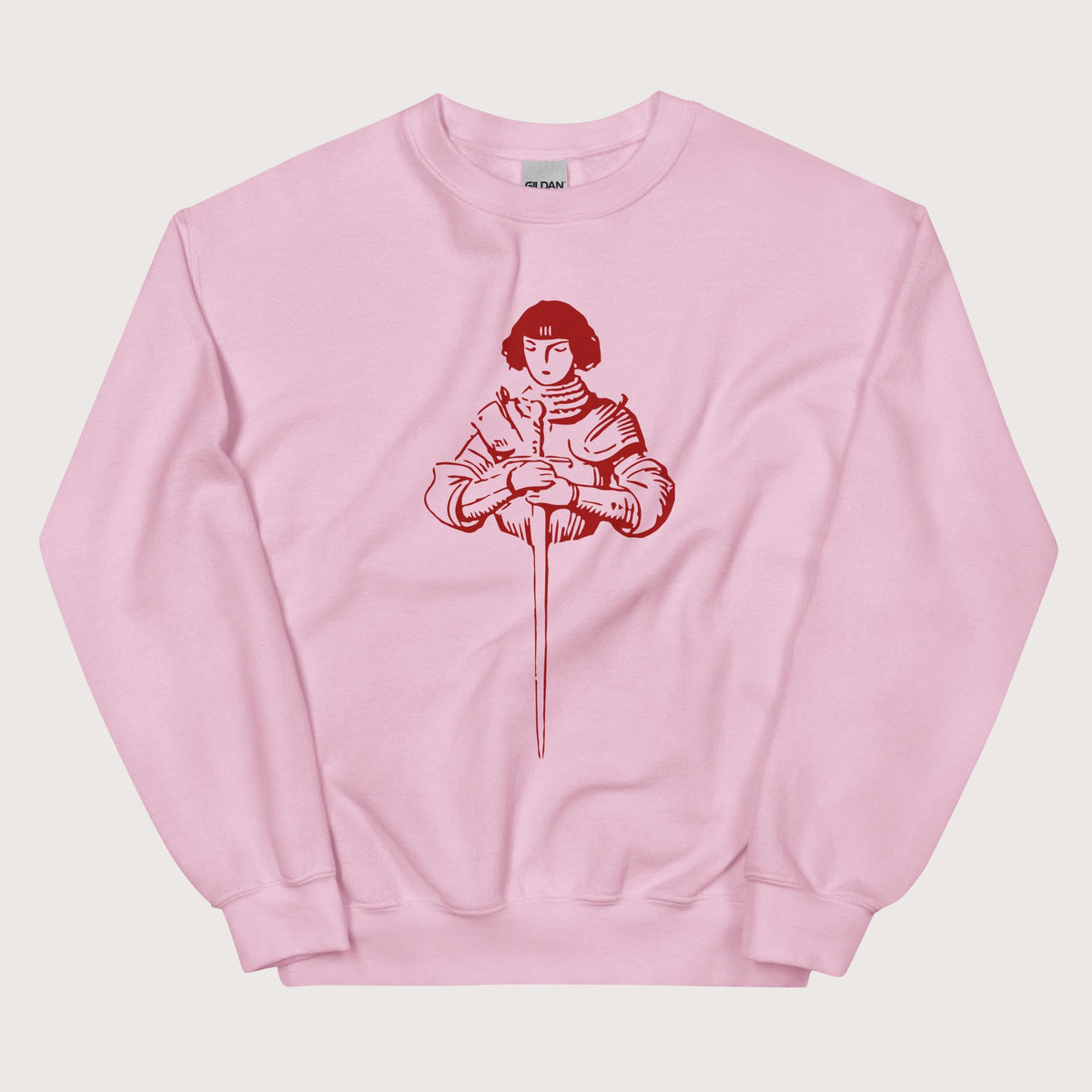 Light Pink Joan of Arc Stamp Sweatshirt - history buff gift by HistoHead