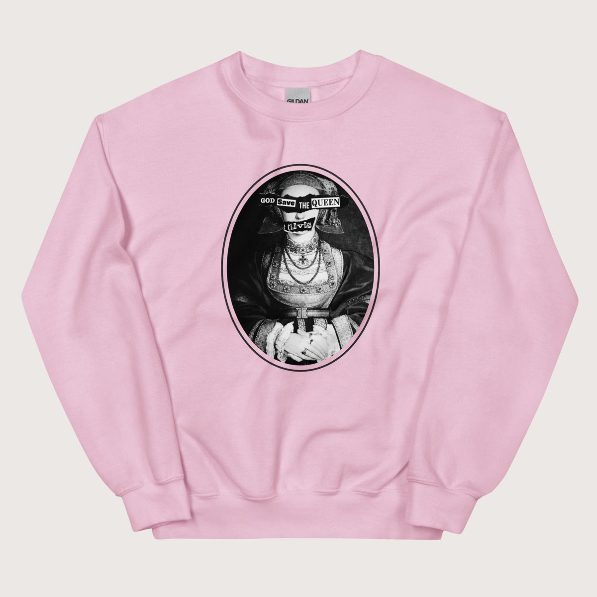 Light Pink God Save the Queen Anne of Cleves Sweatshirt - history buff gift by HistoHead