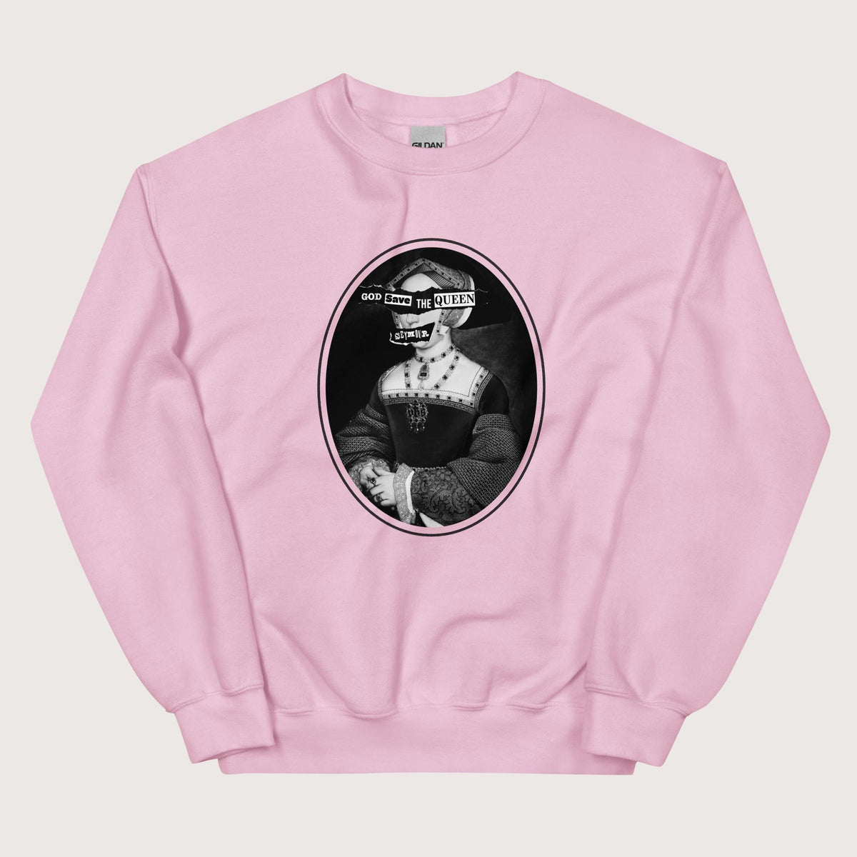 Light Pink God Save the Queen Jane Seymour Sweatshirt - history buff gift by HistoHead