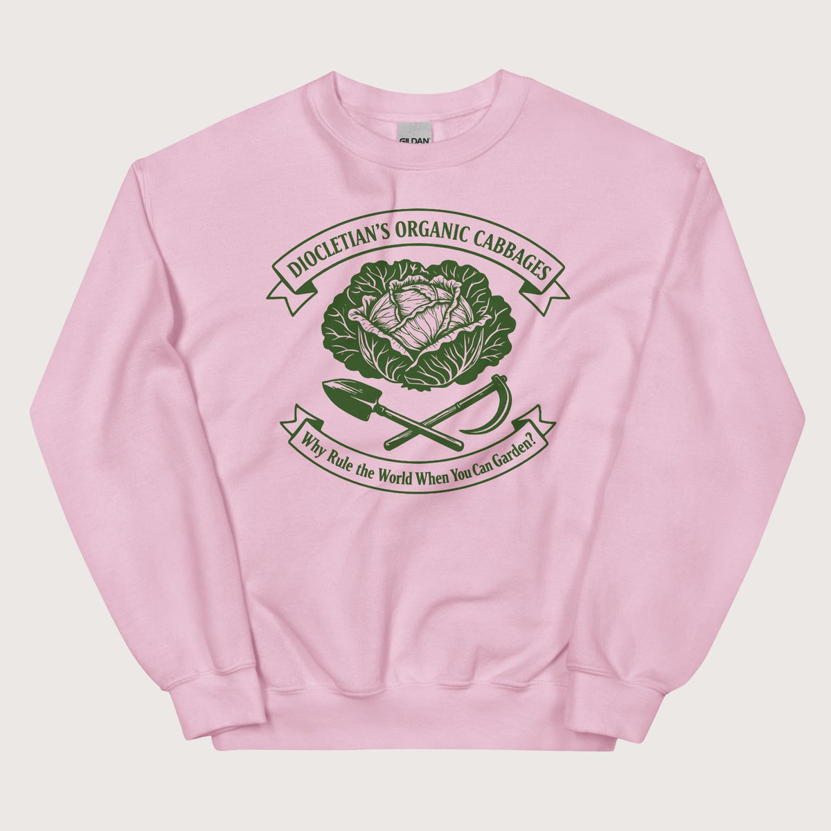 Light Pink Diocletian's Cabbage Sweatshirt - history buff gift by HistoHead