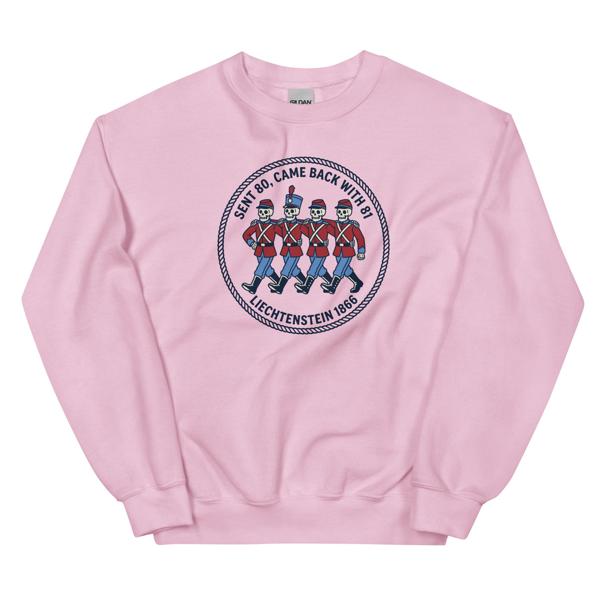 Light Pink Liechtenstein 1866 Sweatshirt - history buff gift by HistoHead