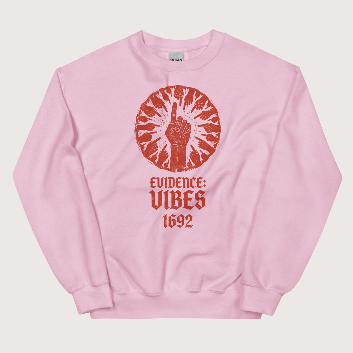 Light Pink 1692 Salem Witch Trials Evidence Sweatshirt - history buff gift by HistoHead