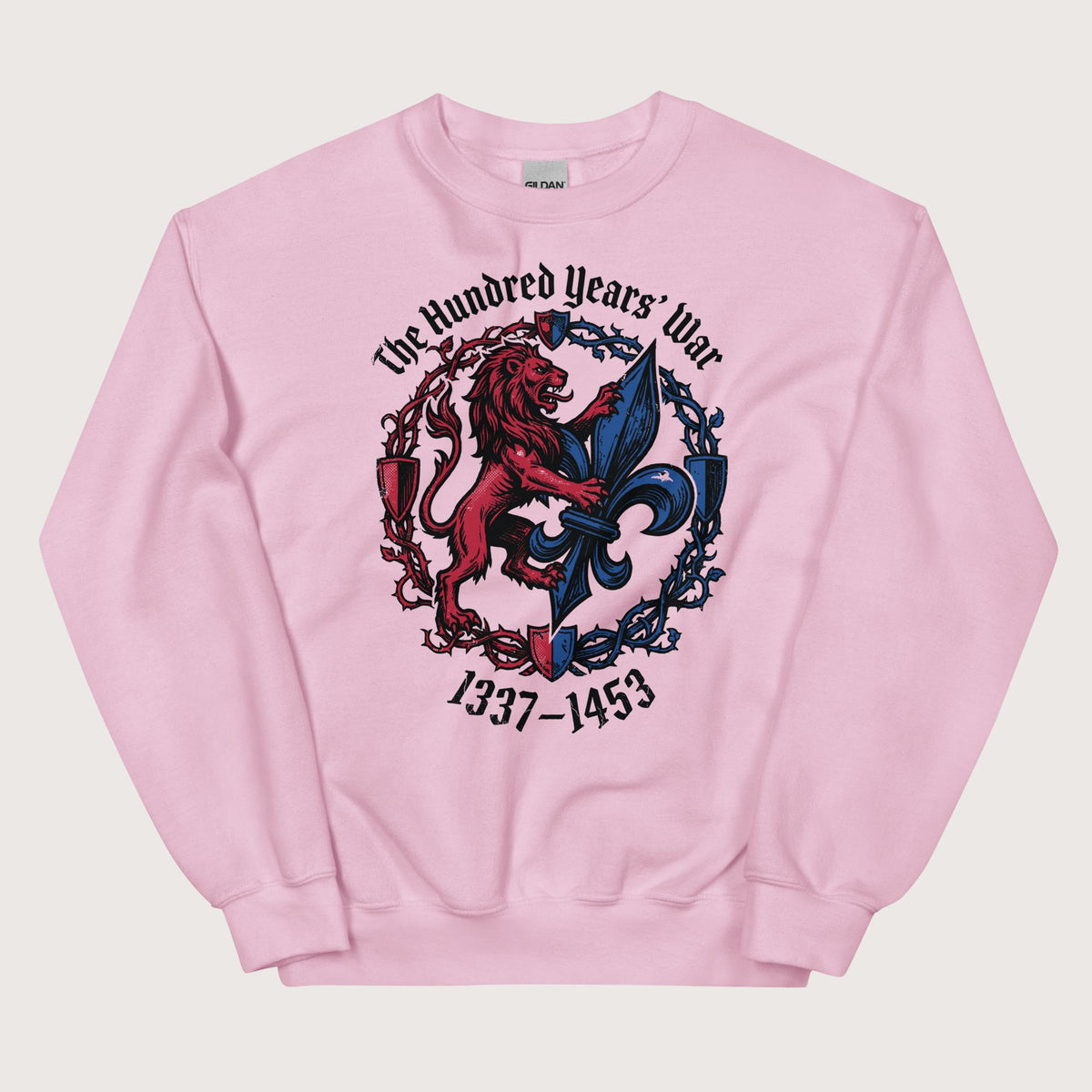 Light Pink The Hundred Years' War Sweatshirt - history buff gift by HistoHead