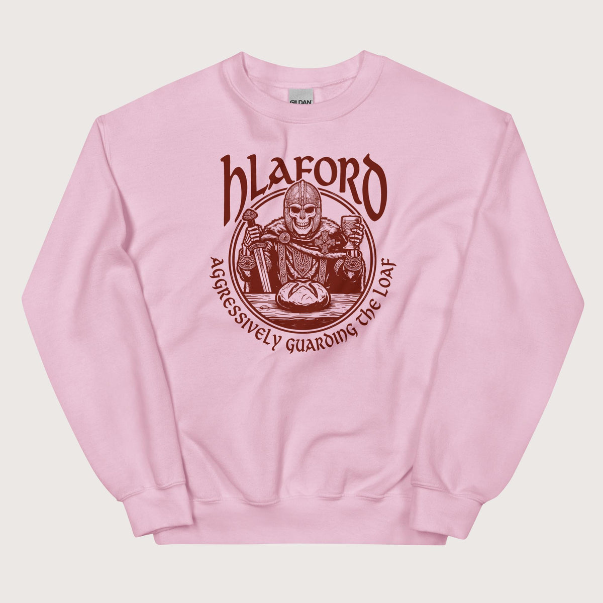 Light Pink Hlaford Loaf Guardian Sweatshirt - history buff gift by HistoHead