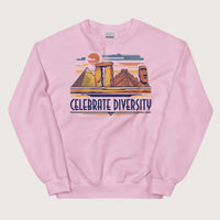 Light Pink Celebrate Diversity Stone Wonders Sweatshirt - history buff gift by HistoHead