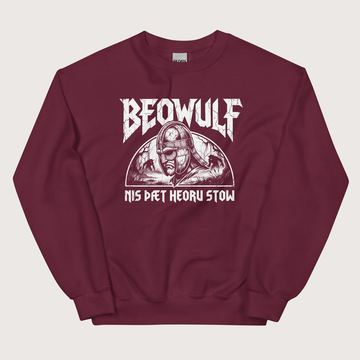 Maroon Beowulf That Is No Pleasant Place Old English Sweatshirt - history buff gift by HistoHead