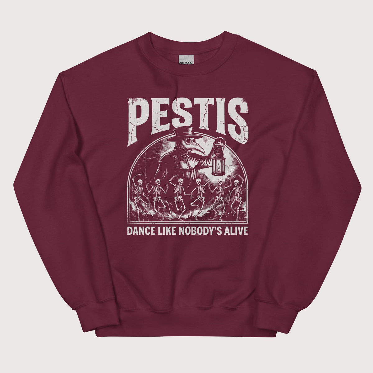 Maroon Pestis Dance Sweatshirt - history buff gift by HistoHead