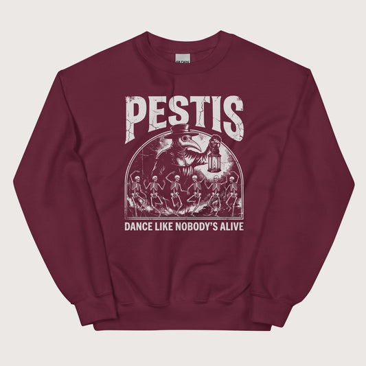 Maroon Pestis Dance Sweatshirt - history buff gift by HistoHead