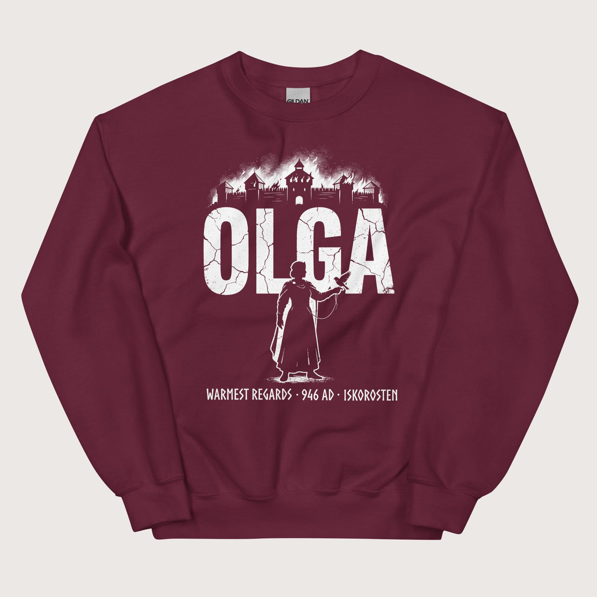Maroon Olga of Kiev Warmest Regards Sweatshirt - history buff gift by HistoHead