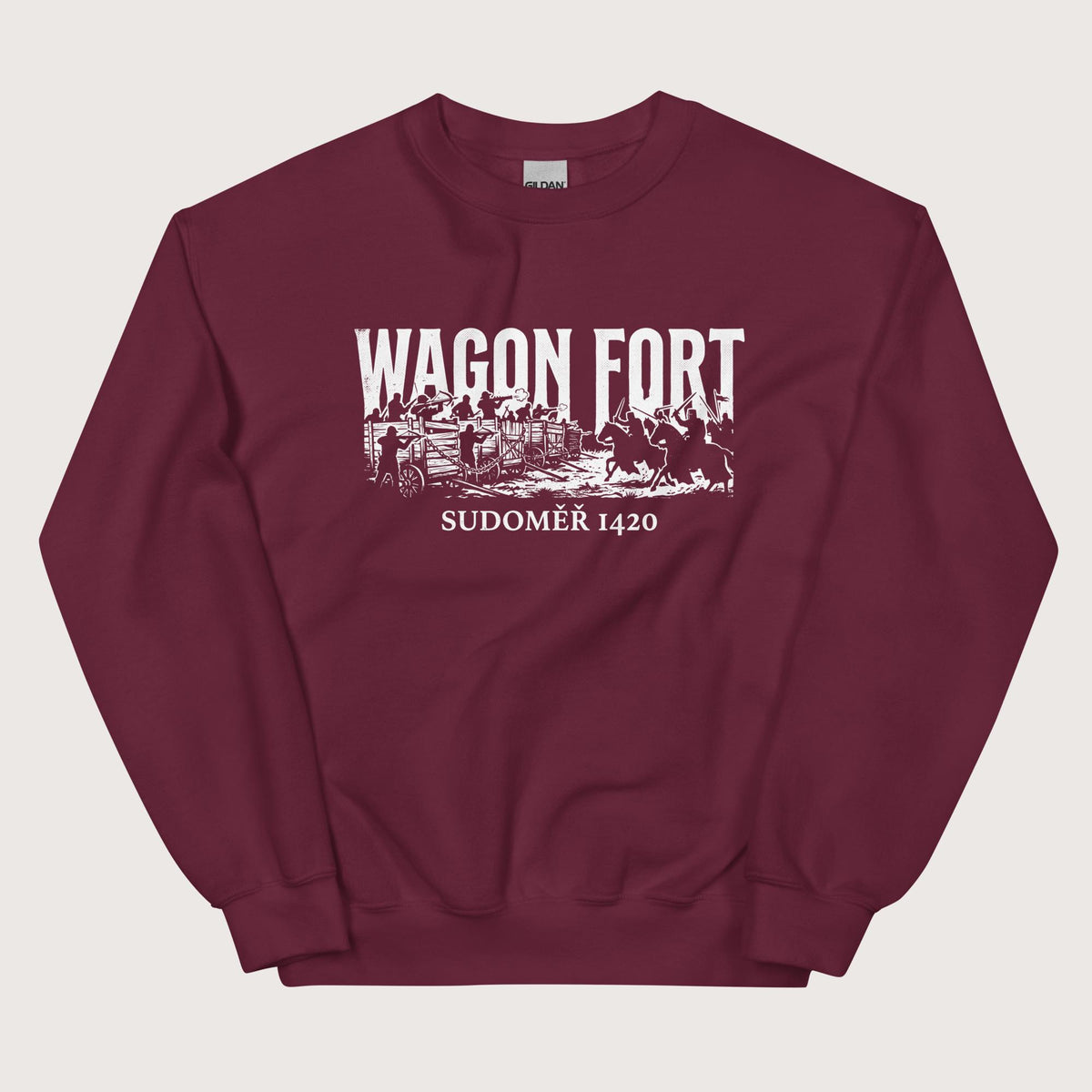 Maroon Wagon Fort Battle of Sudoměř Sweatshirt - history buff gift by HistoHead