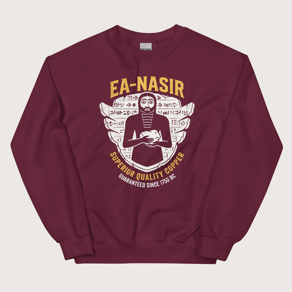Maroon Ea-Nasir Superior Copper Guaranteed Sweatshirt - history buff gift by HistoHead